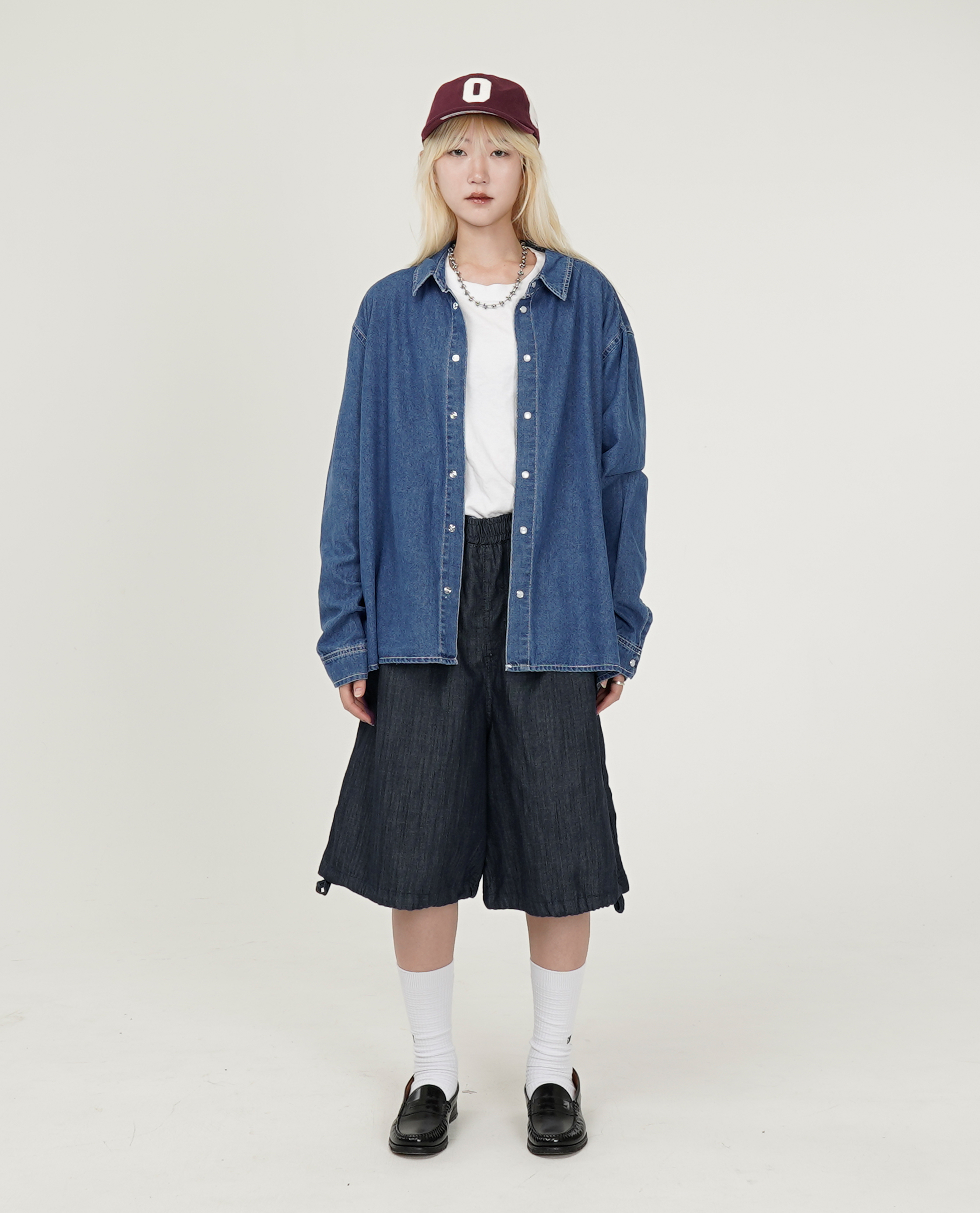 POP TRADING COMPANY Pop Applique Logo Denim Shirt - 25FW