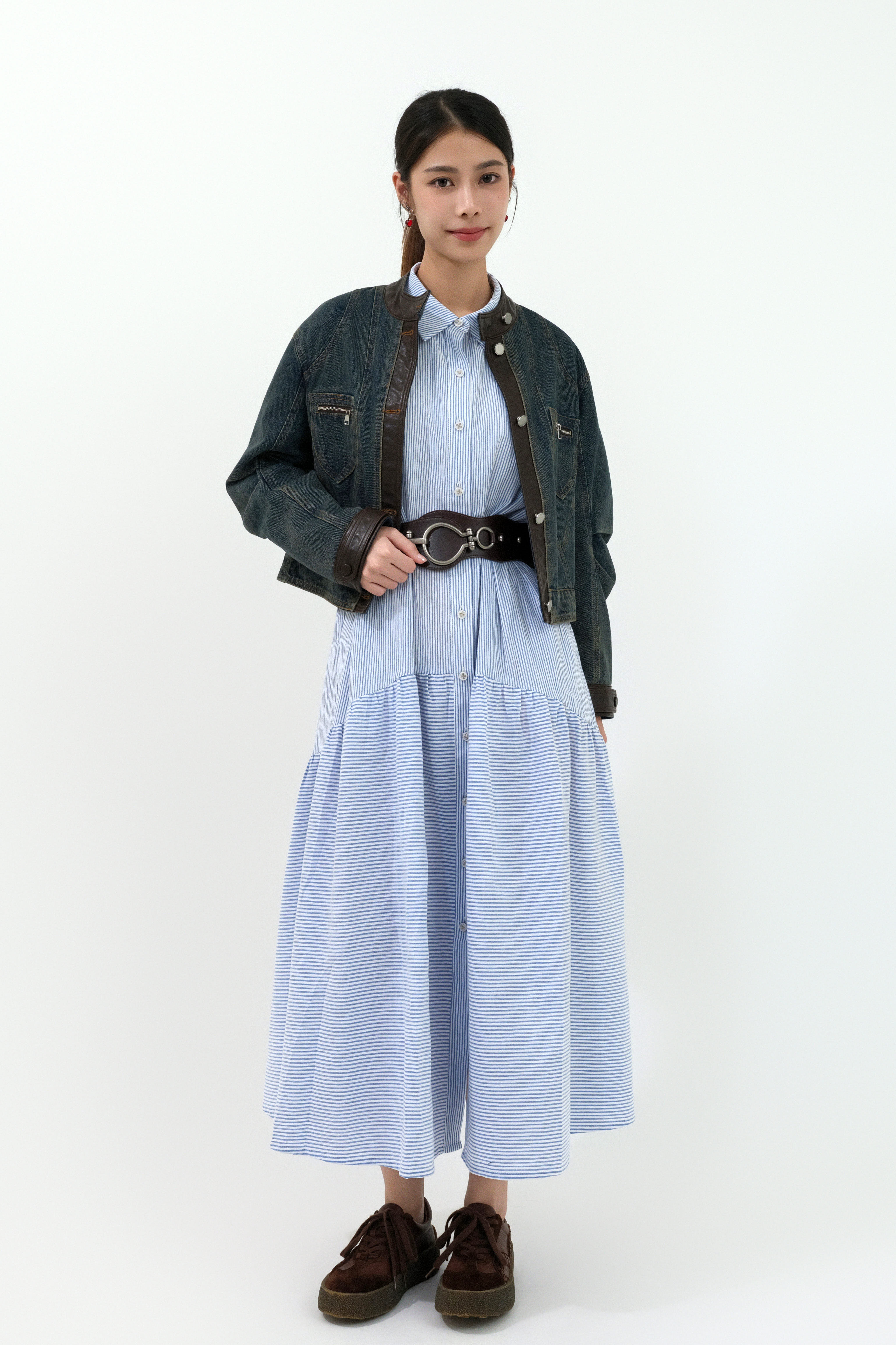 FW25_0034（真皮外套＋連身裙）