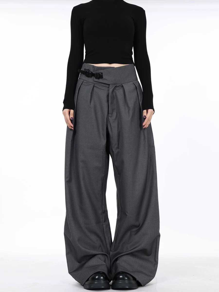 ACR 封腰 滑釦 垂墜 落地 西裝褲
