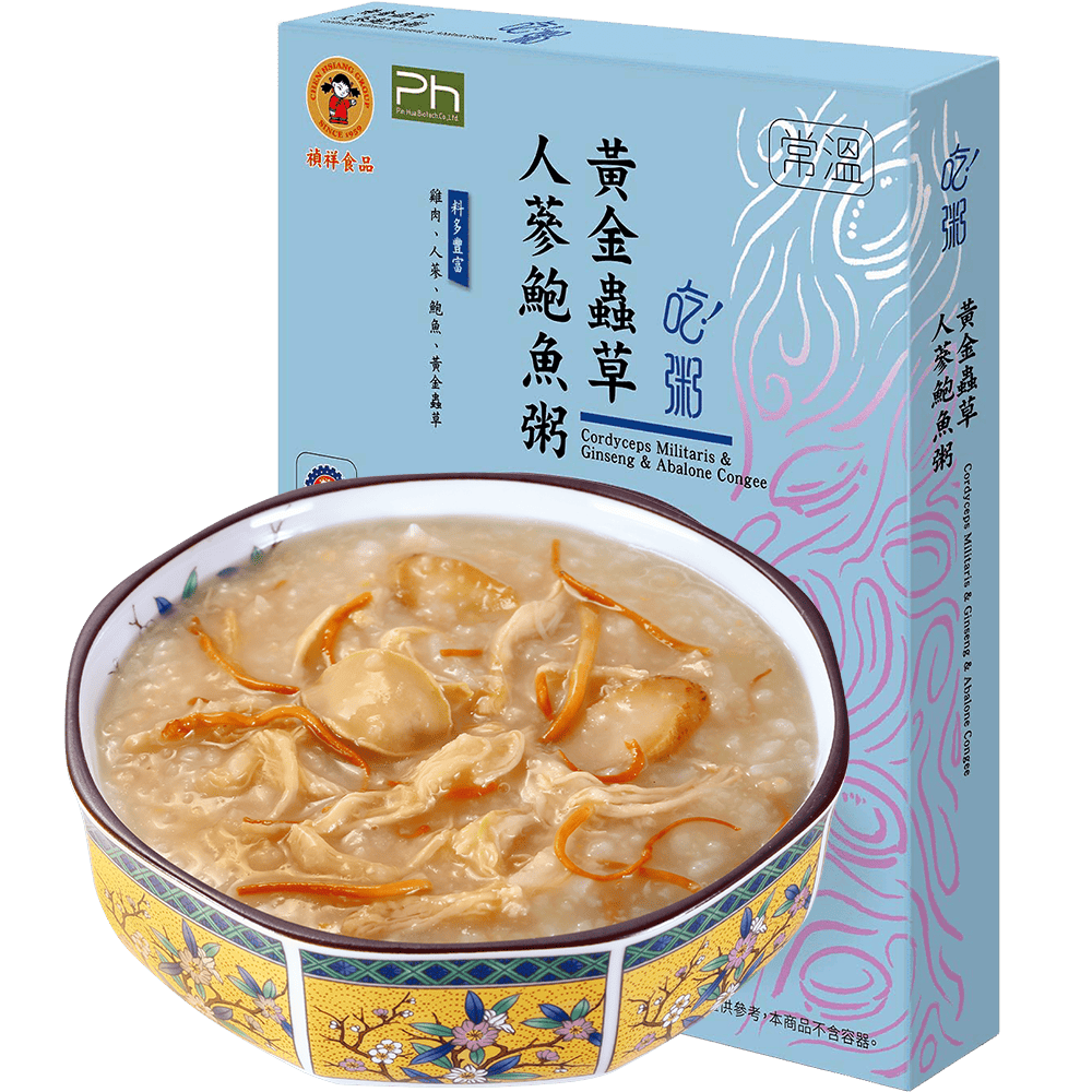 【禎祥食品】黃金蟲草人蔘鮑魚粥350g/盒