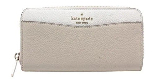[S] KATE SPADE WLR00402 LEILA COLORBLOCK PEBBLED LARGE CONTINENTAL WALLET,LIGHT SAND, 196021116971 (SKS721)