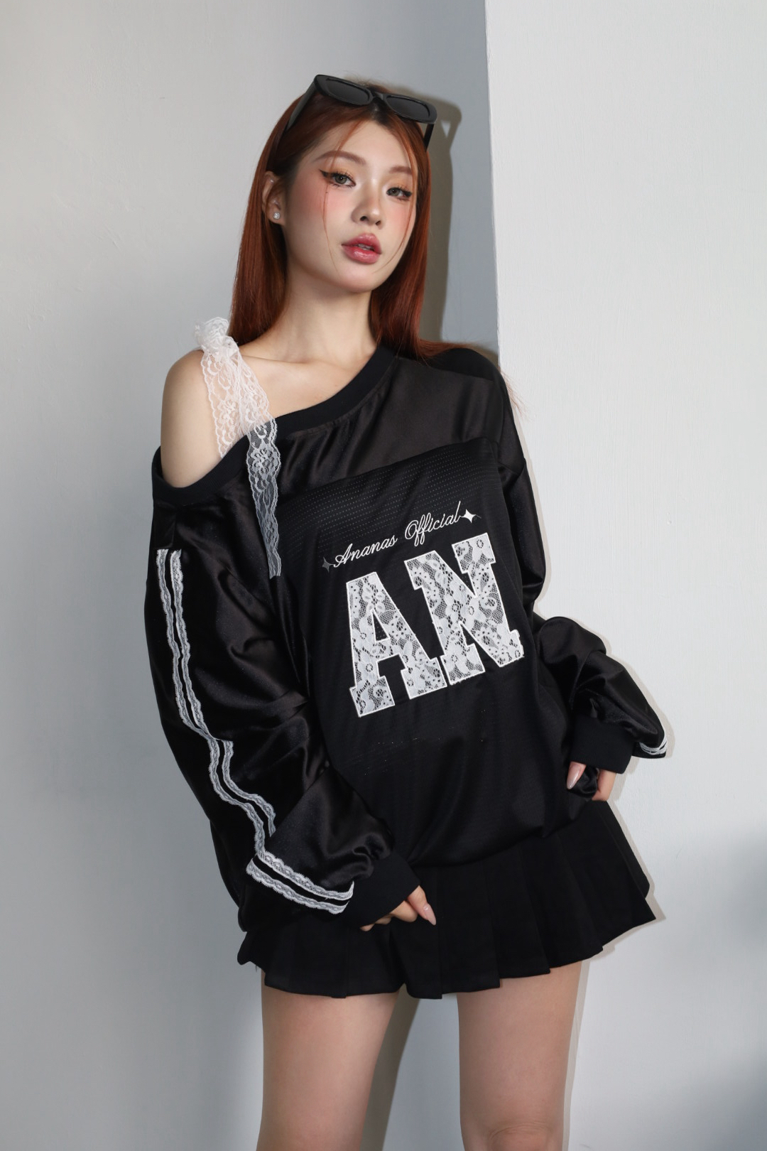 [ Ananas設計款✨]品牌LOGO蕾絲球衣