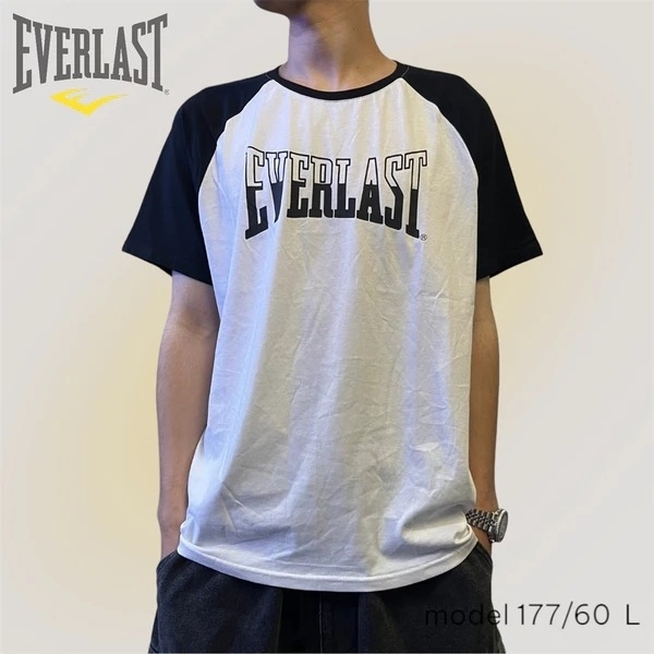 EVERLAST 短袖 短T 白黑 拼接 大LOGO 休閒 上衣 男 4021100520