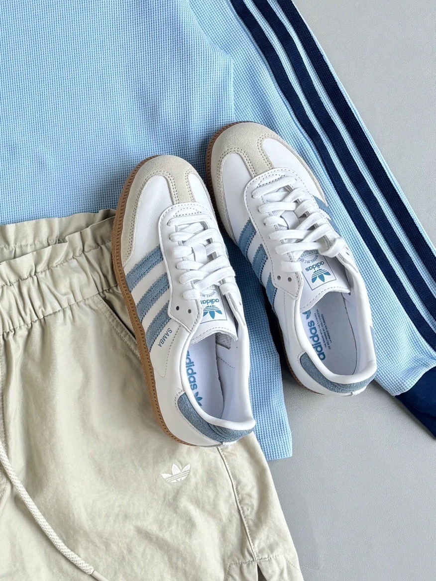 ADIDAS SAMBA OG 寶寶藍3.0 淡藍 麂皮 白色 焦糖底 女鞋 JS1391 / 現+預