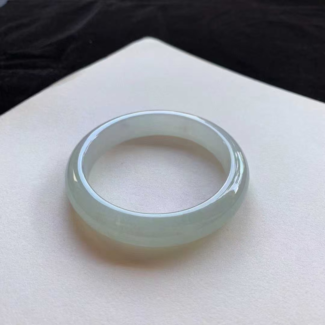 冰種晴正圈翡翠手鐲,天然翡翠A玉, 緬甸玉, Jade, Jadeite