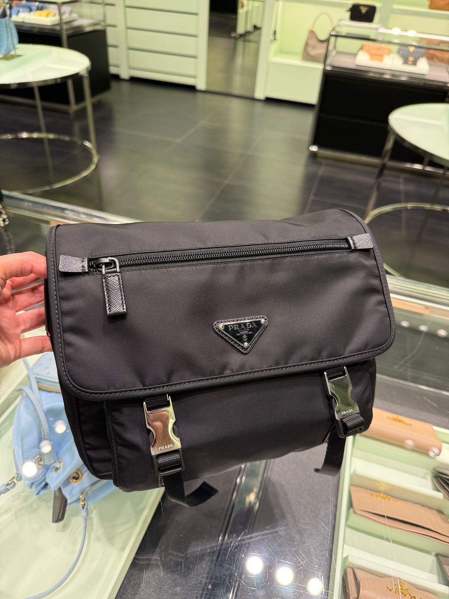 Prada Re-Nylon shoulder small bag Black 1BD953