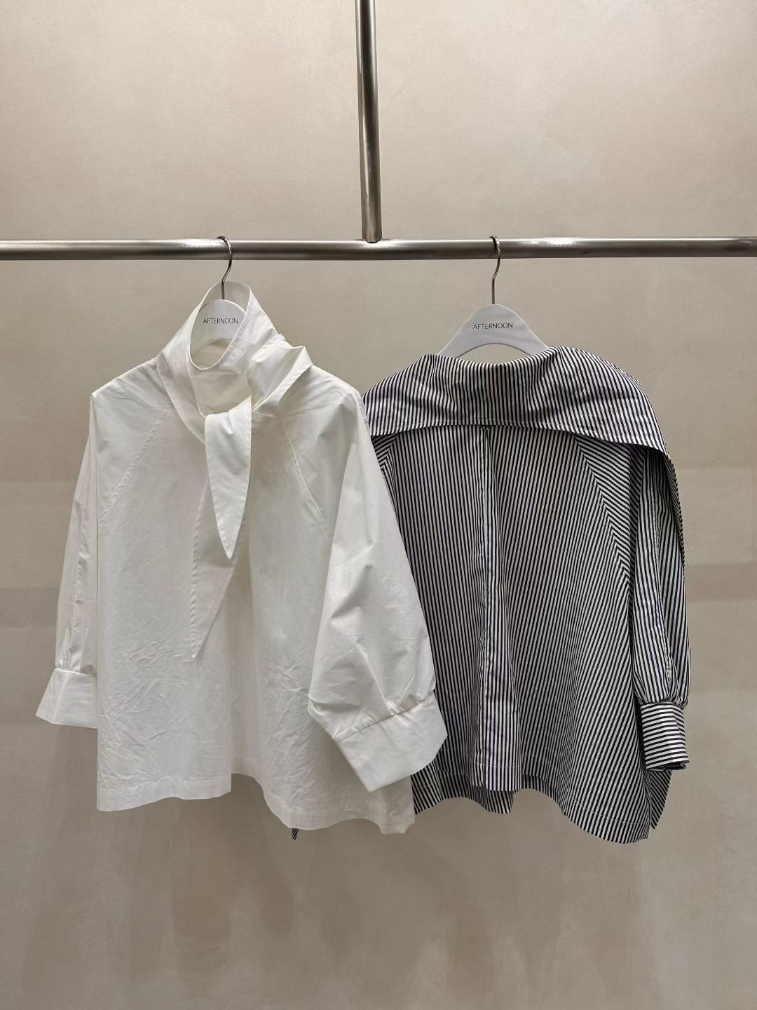 AF5002 知性企領綁結中長袖上衣