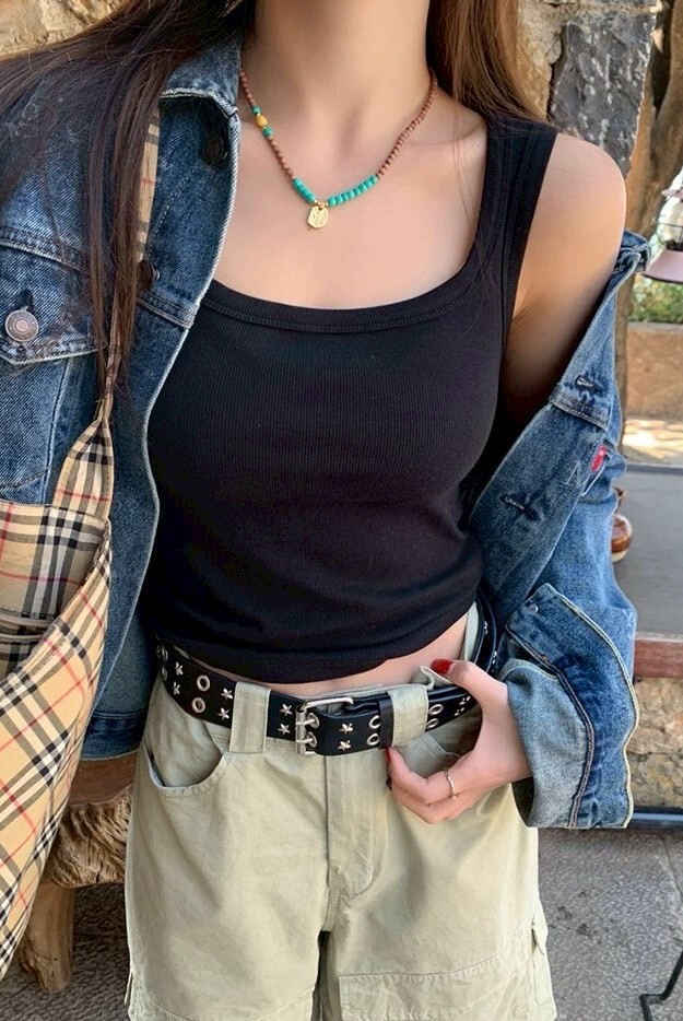 羅紋手掌杯寬肩背心