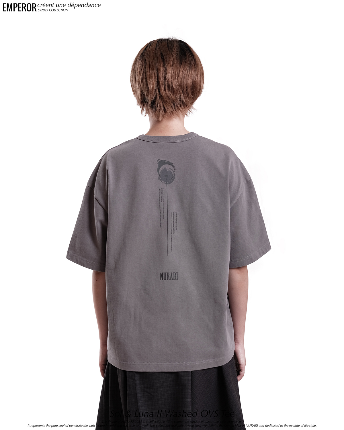 Nurari 水洗短袖T恤 水洗黑/水洗灰 25 S/S 25+ Em. Sol & Luna II washed OVS tee