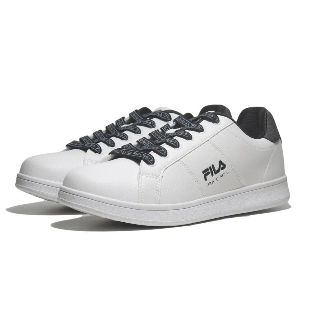 FILA 休閒鞋 白黑 皮革 復古 小白鞋 男 1C923Z110