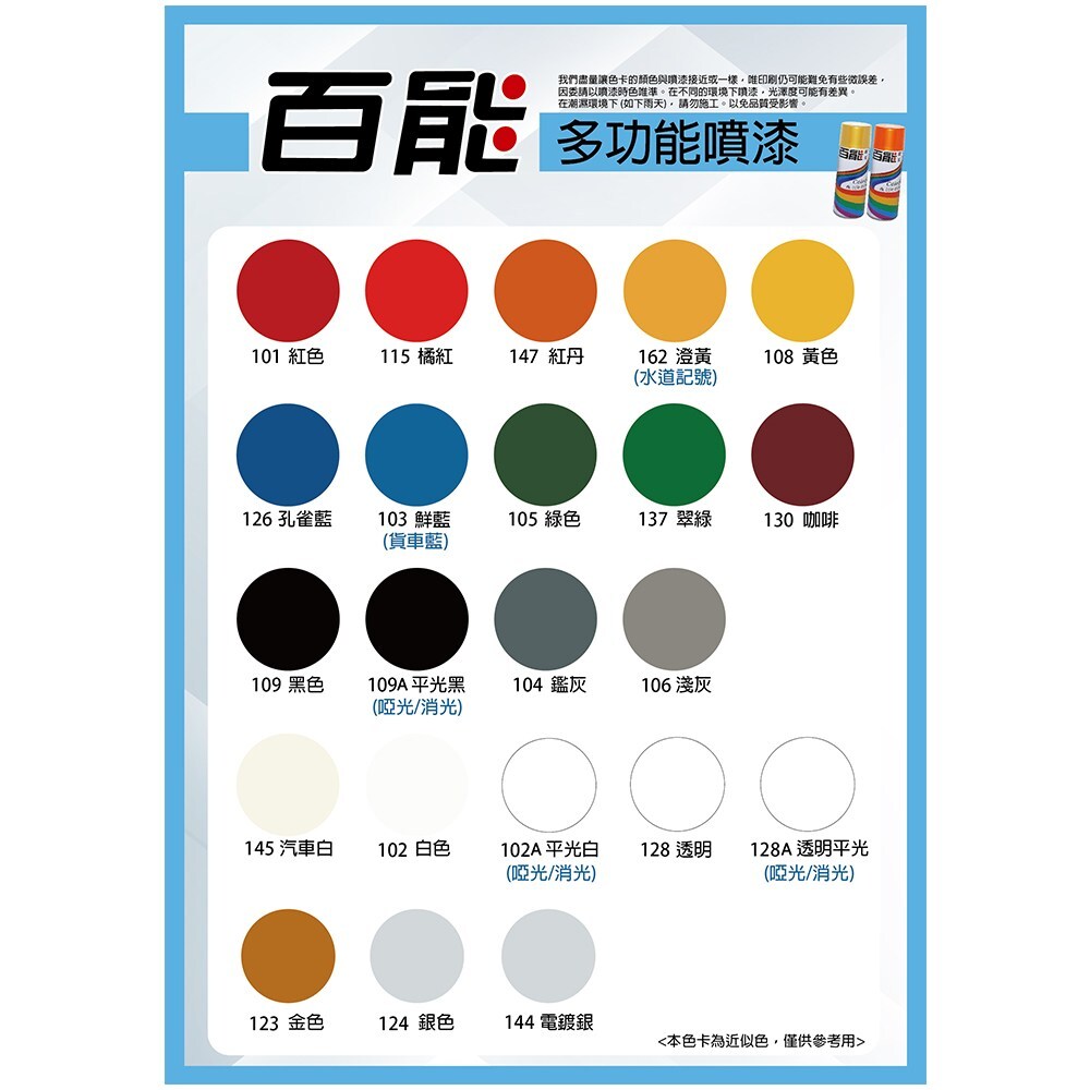 【百能】自動噴漆 400ml｜一般色／平光色 多功能噴塗快速上色【輕鬆購五金百貨】