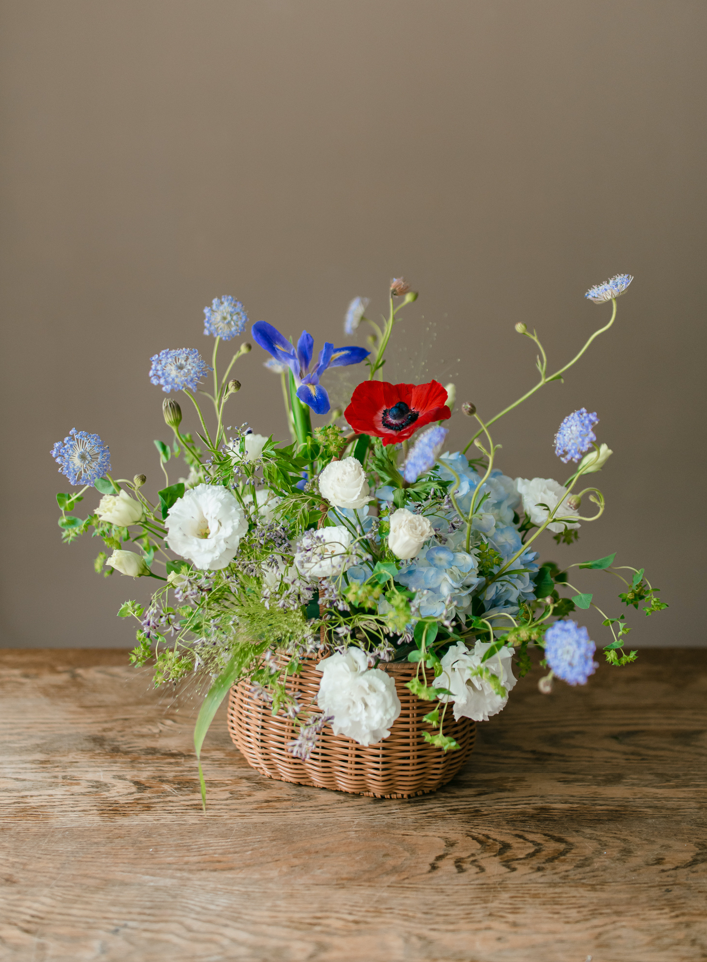 霧藍暮紅 | 花籃