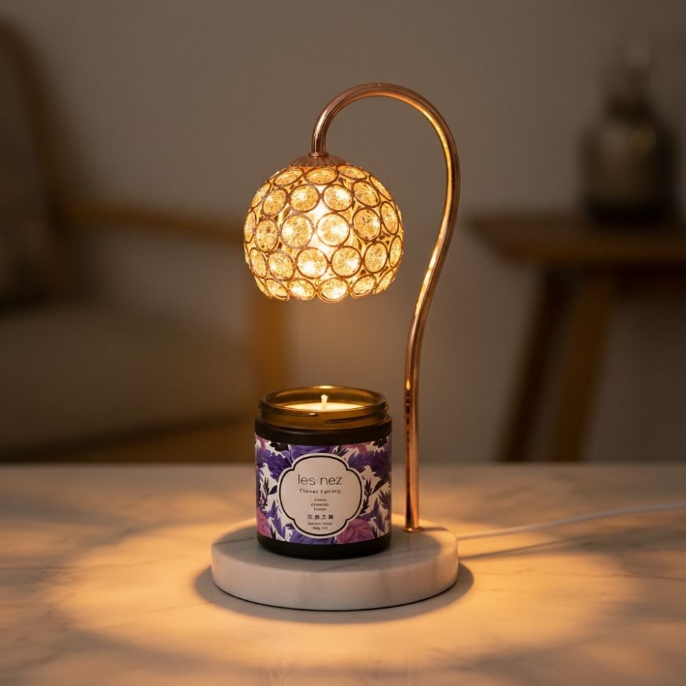 les nez 雲石琉璃 融蠟燈禮盒（玫瑰金/黑）