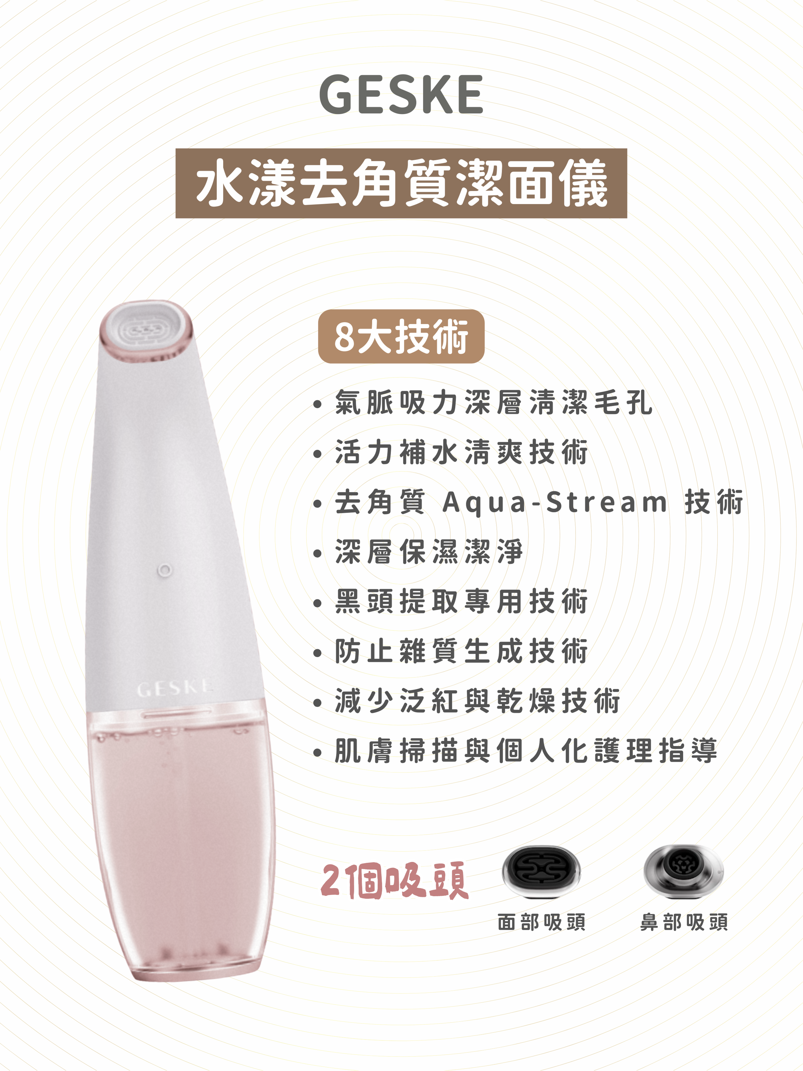 Geske 8合1 水漾去角質潔面儀  (銀白色)