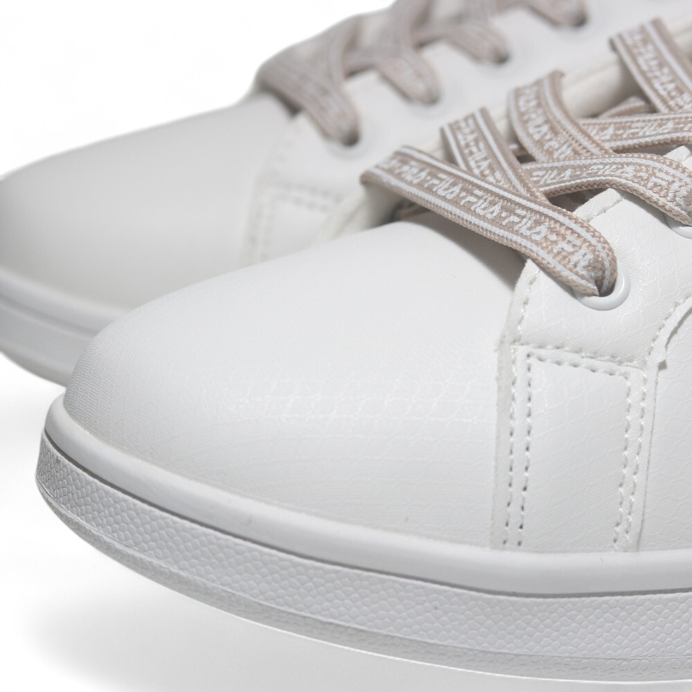 FILA 休閒鞋 白卡其 皮革 復古 小白鞋 女 5C923Z177