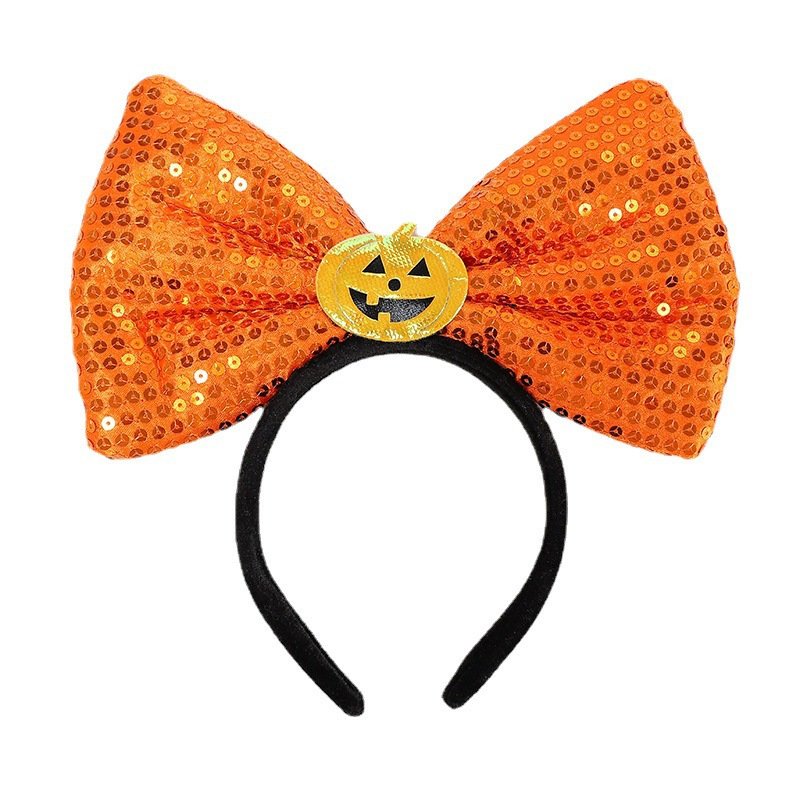 萬聖節 南瓜蝴蝶結髮箍 #T0787H