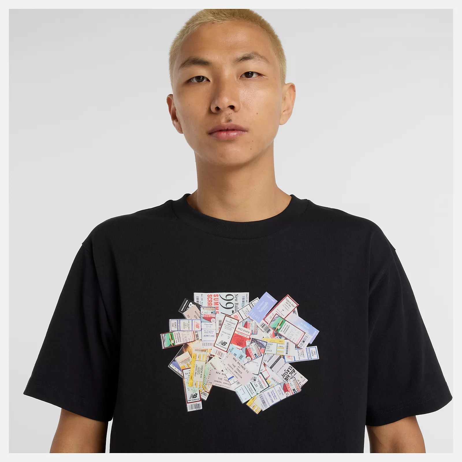 NEW BALANCE 短T NB 黑色 標籤圖案 棉短袖 男 MT53905BK