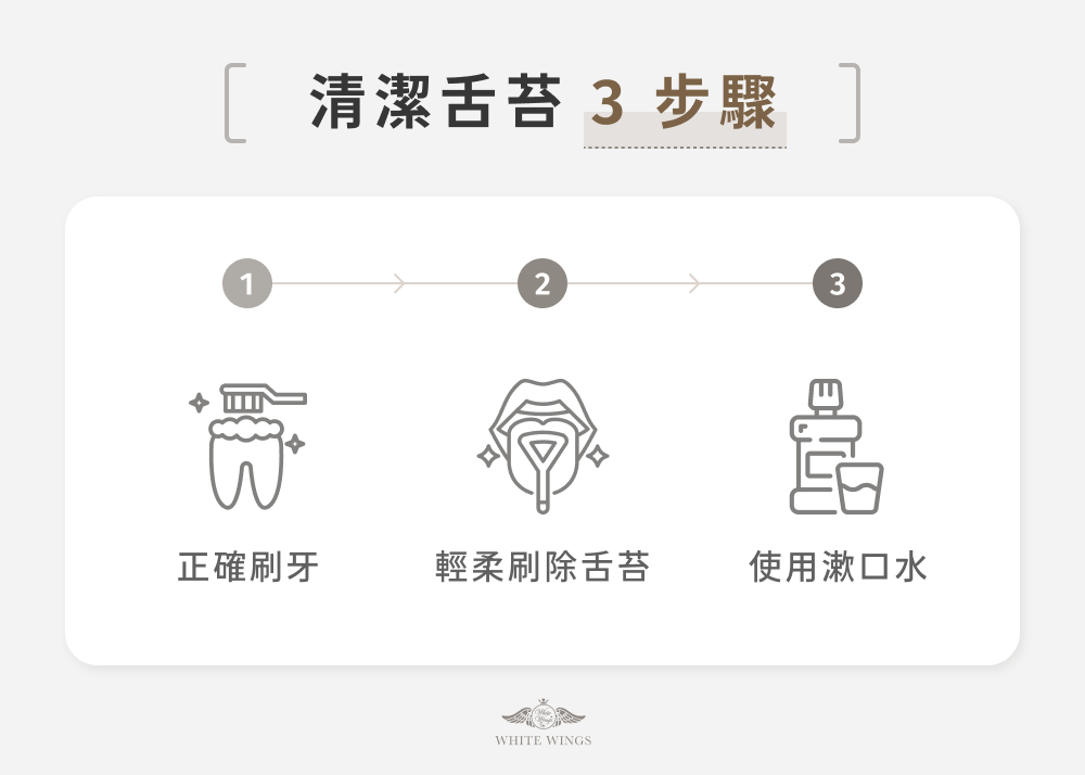 清潔舌苔3步驟