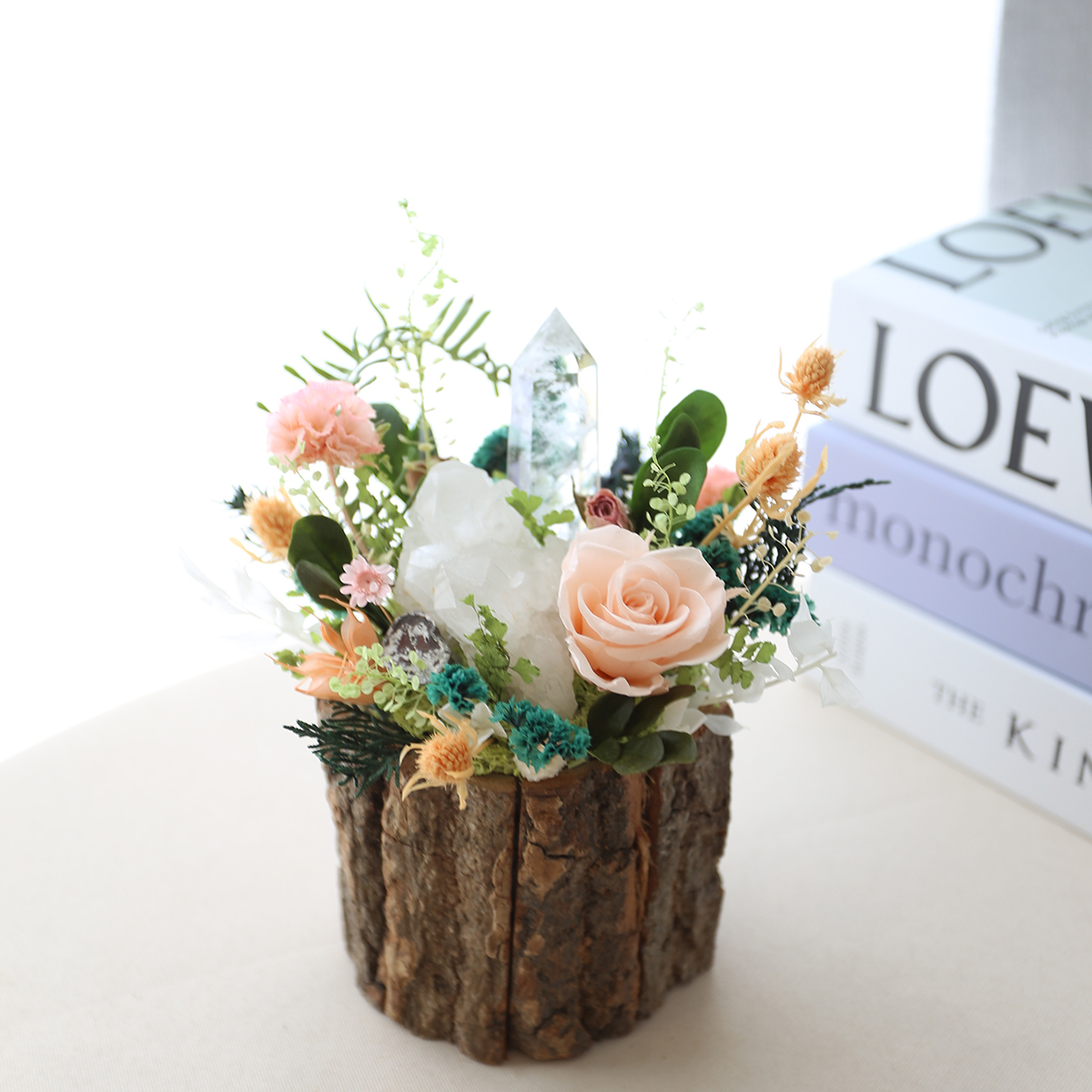 T56｜木座水晶小桌花