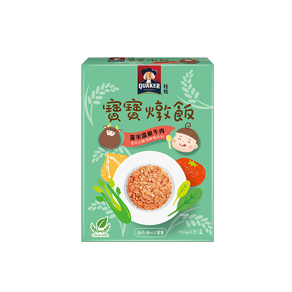 (任選6盒$1599)桂格寶寶燉飯 羅宋甜椒牛肉1盒(150gX3包)
