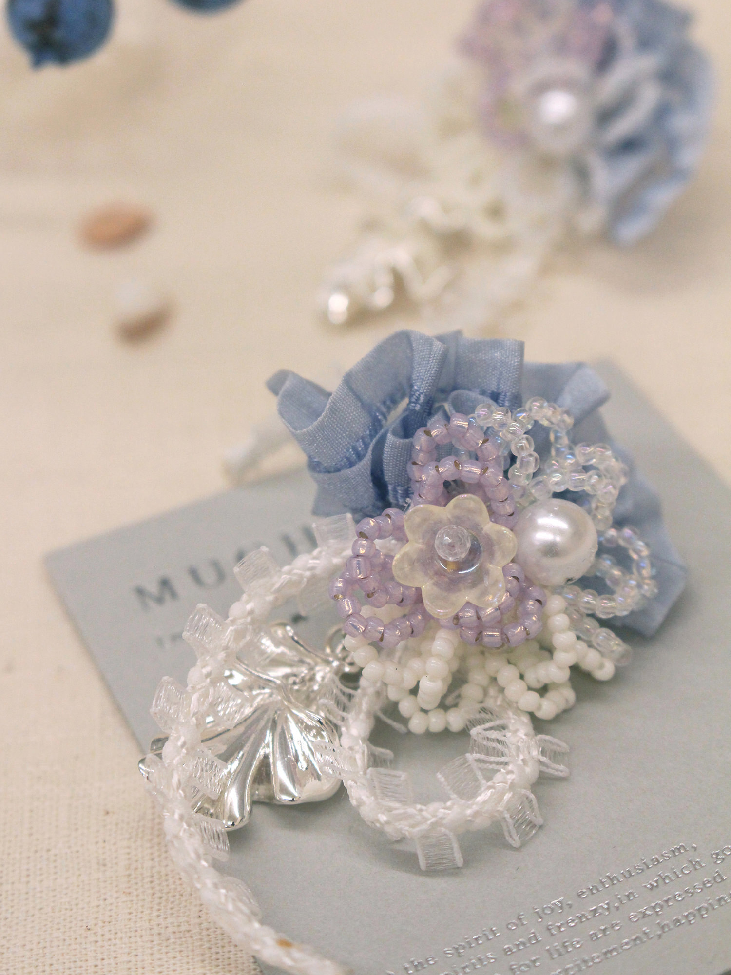 和平小日記。(2way)MUCHAT手作蕾絲珠花純銀針耳環