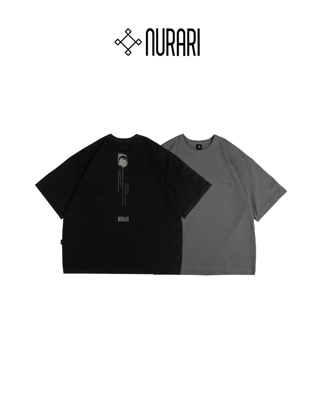 Nurari 水洗短袖T恤 水洗黑/水洗灰 25 S/S 25+ Em. Sol & Luna II washed OVS tee