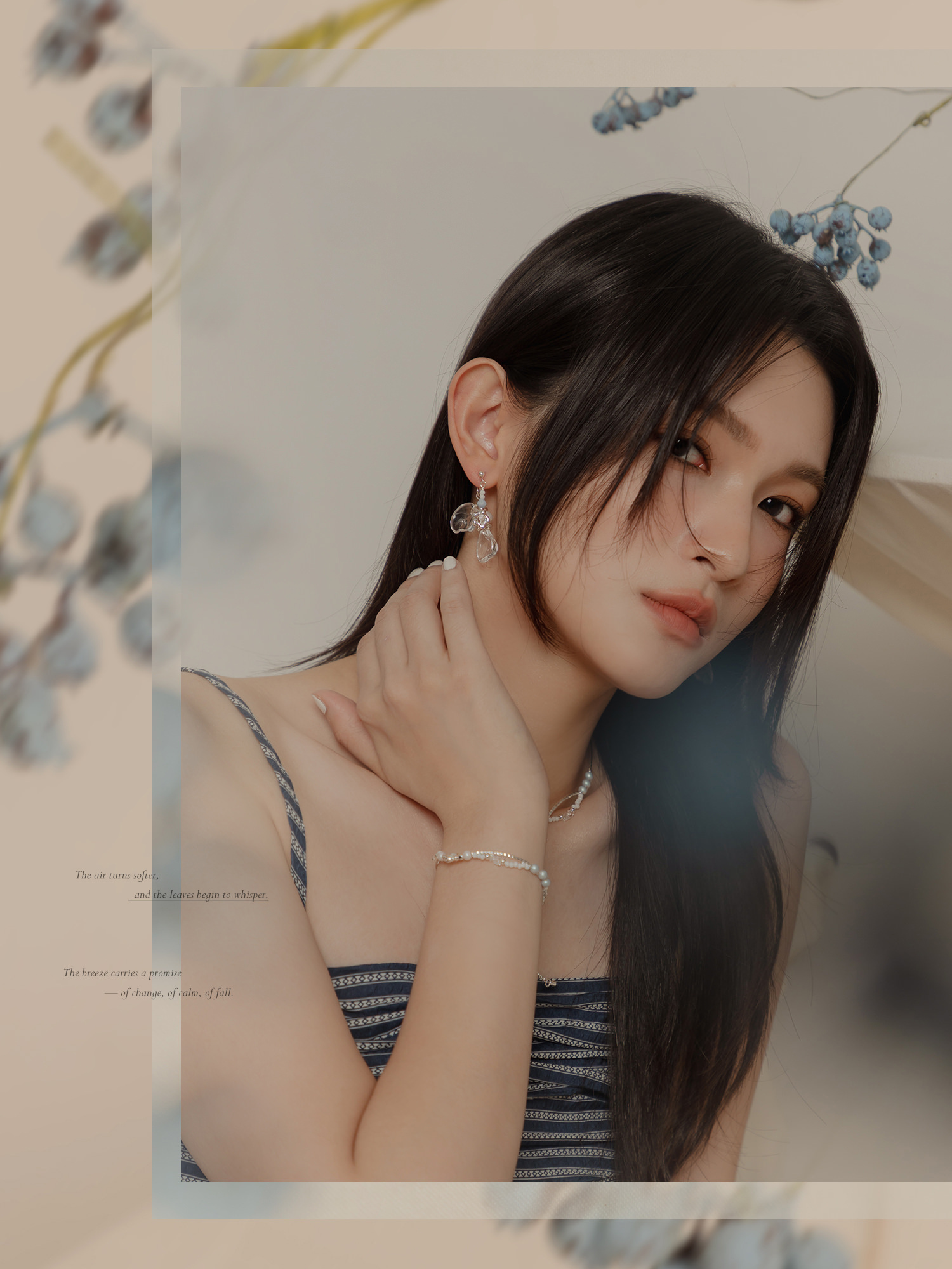 和平小日記。(2way)MUCHAT手作珍珠梅花瓣純銀針耳環