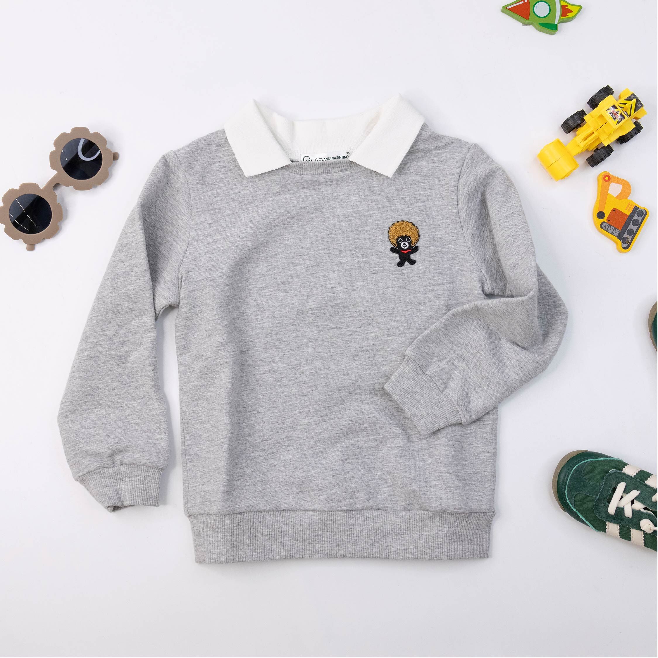 范侖鐵諾【52509】逗趣爆炸頭小熊翻領上衣＊二色