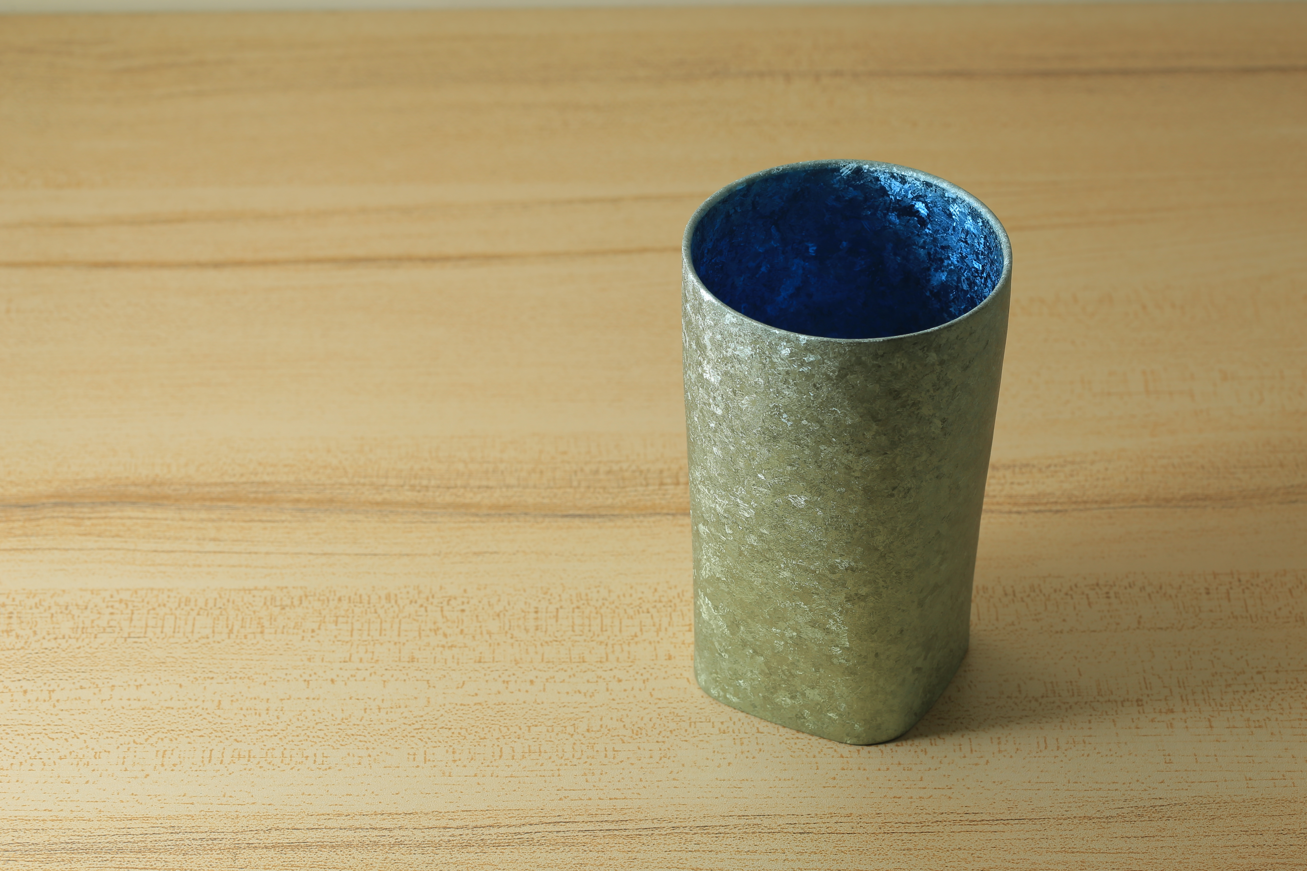 鈦造|純鈦雙層方形杯|晶鈦系列【湖月藍】| 300ml