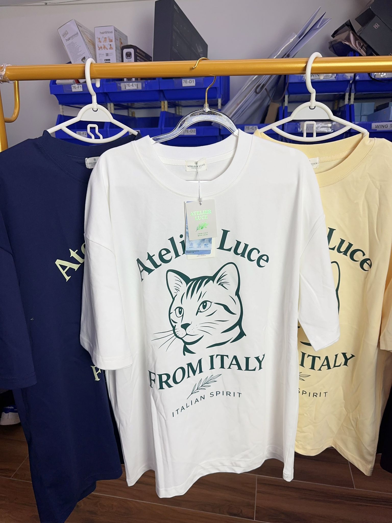 【直播】BL091122 涼感高質意大利設計 貓咪大頭圖案短袖上衣