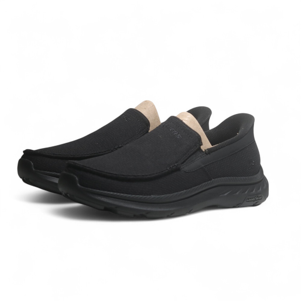 SKECHERS 休閒鞋 POLLARD WILFRED 全黑 固特異 瞬穿 男 205451BBK