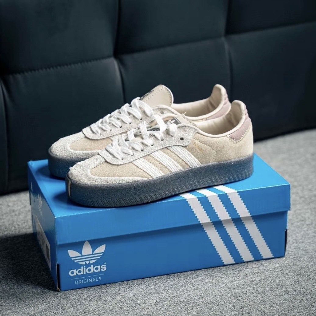 adidas Originals SAMBAE W 女款 厚底 球鞋 亞麻珊瑚粉 麂皮