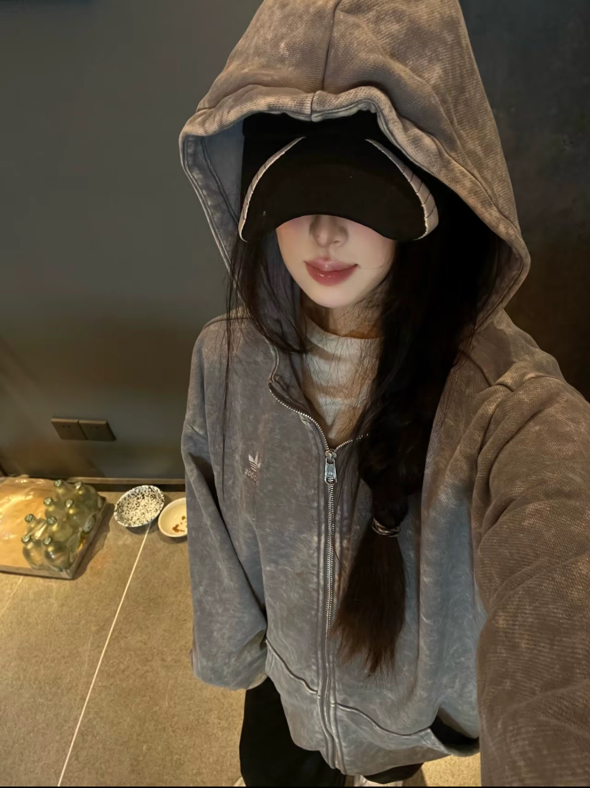 Adidas Originals Acid-Washed ZIP HOODIE 水洗連帽外套 Oversized 作舊 寬鬆 長版 2色/預購
