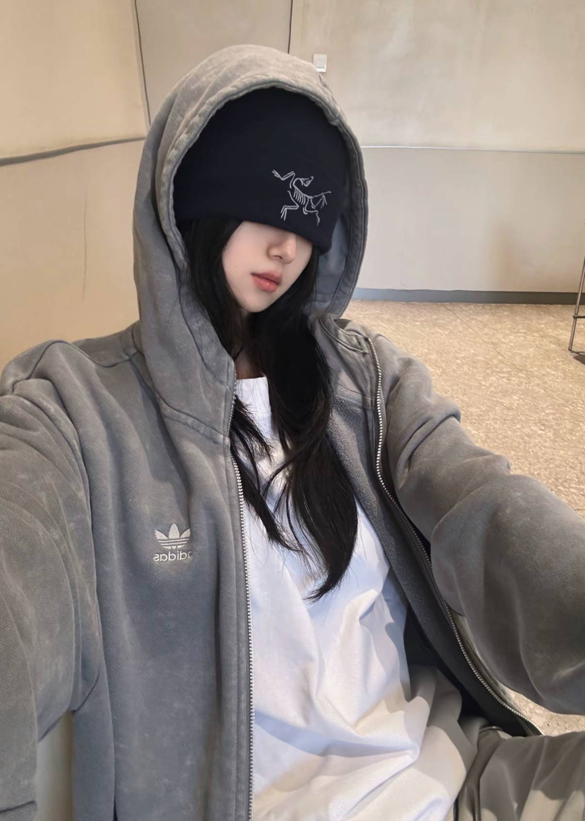 Adidas Originals Acid-Washed ZIP HOODIE 水洗連帽外套 Oversized 作舊 寬鬆 長版 2色/預購