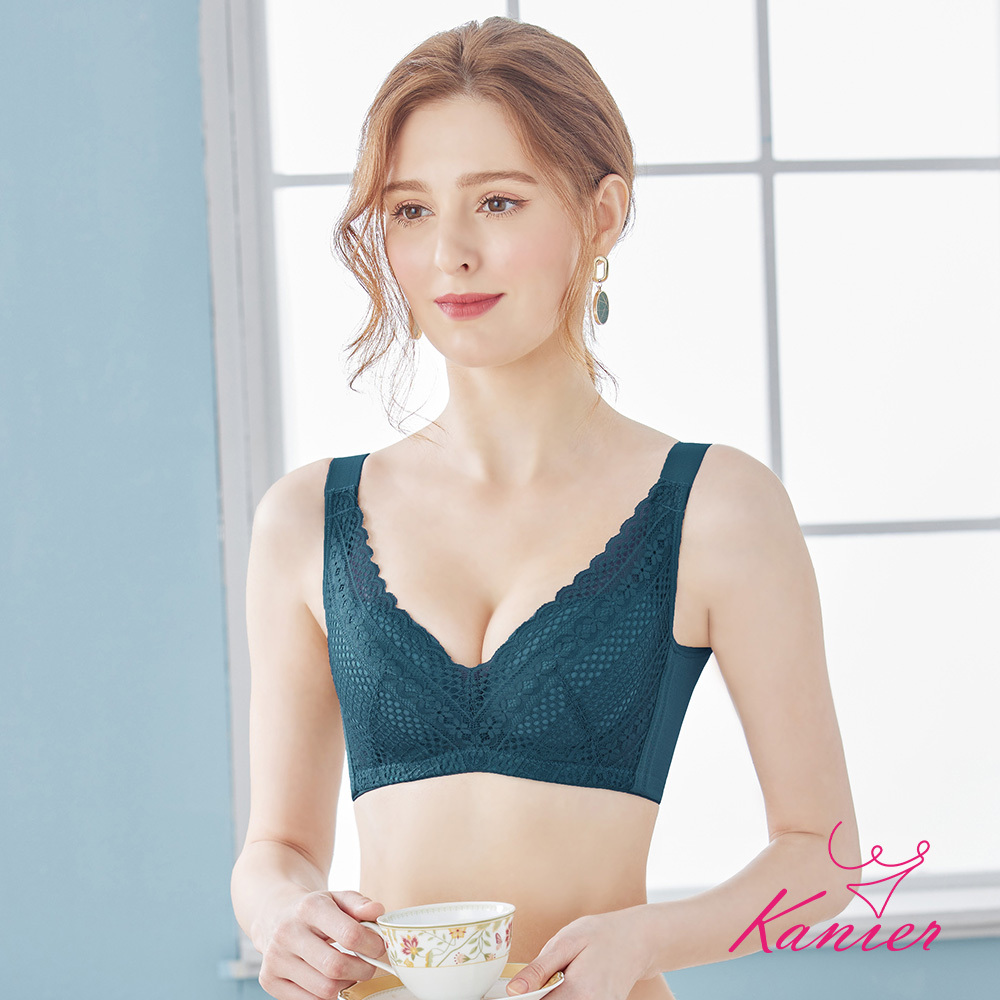 【Kanier卡妮兒】奢華胸懷．隱形拉提側片 機能型鋼圈內衣 【1312 深綠 - D / E / F / G / H 罩杯】
