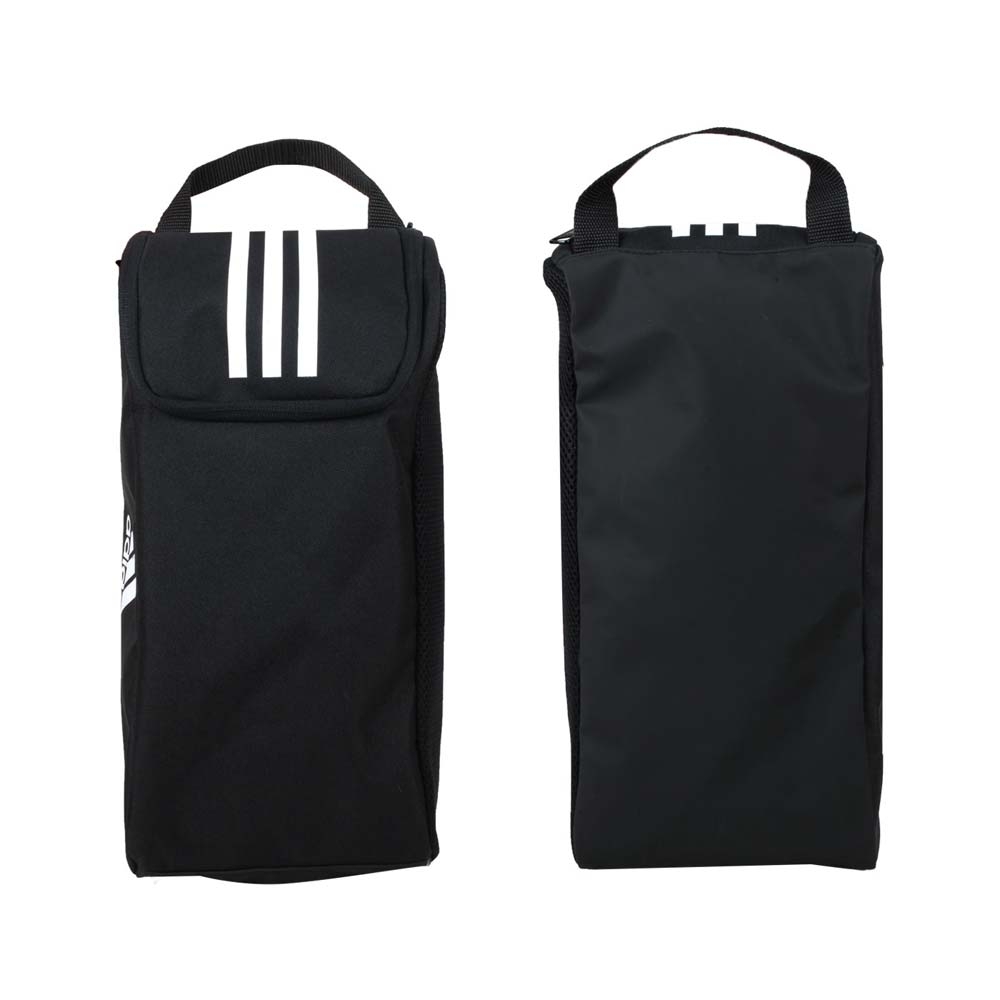 adidas 3-STRIPES 黑色鞋袋 側邊透氣 運動訓練鞋袋