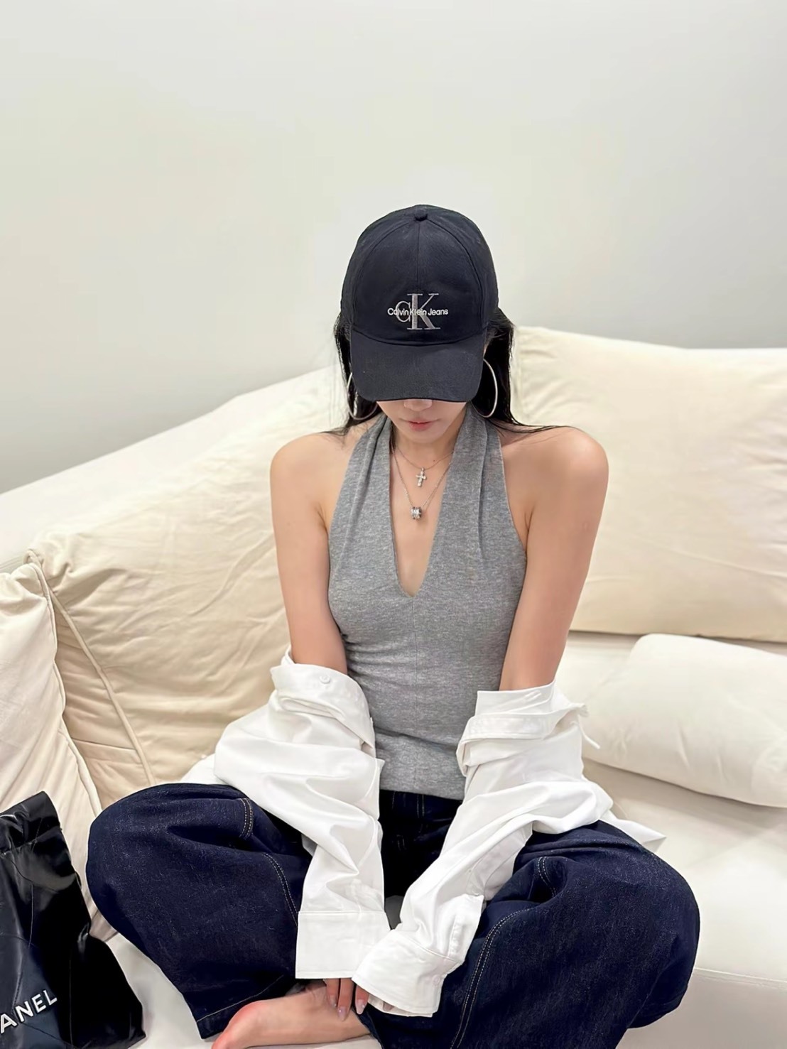 <明星同款> CALVIN KLEIN 刺繡老帽