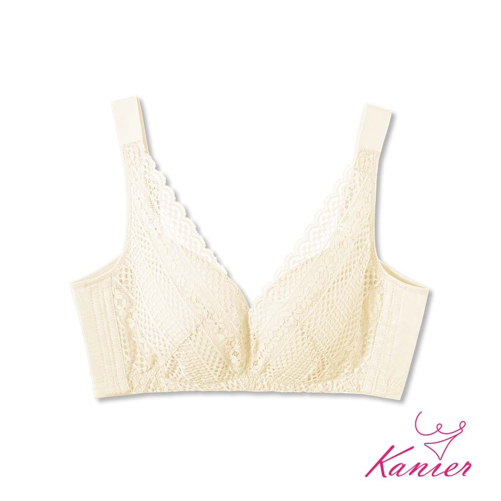 【Kanier卡妮兒】奢華胸懷．隱形拉提側片 機能型鋼圈內衣 【1312 米黃 - D / E / F / G / H 罩杯】