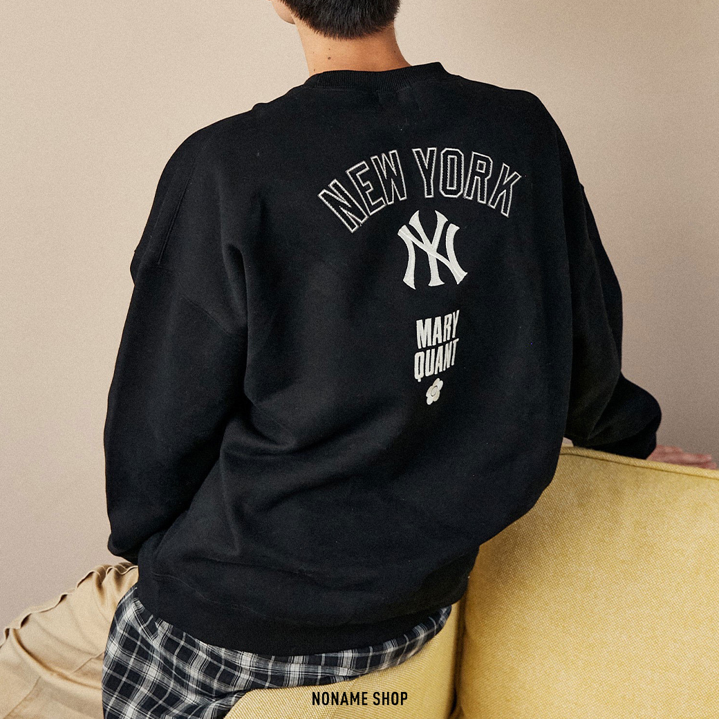 MLB × MARY QUANT 限量 聯名 雛菊 花花 美國職棒大聯盟 圓領 大學T 長袖 三色 (男款)