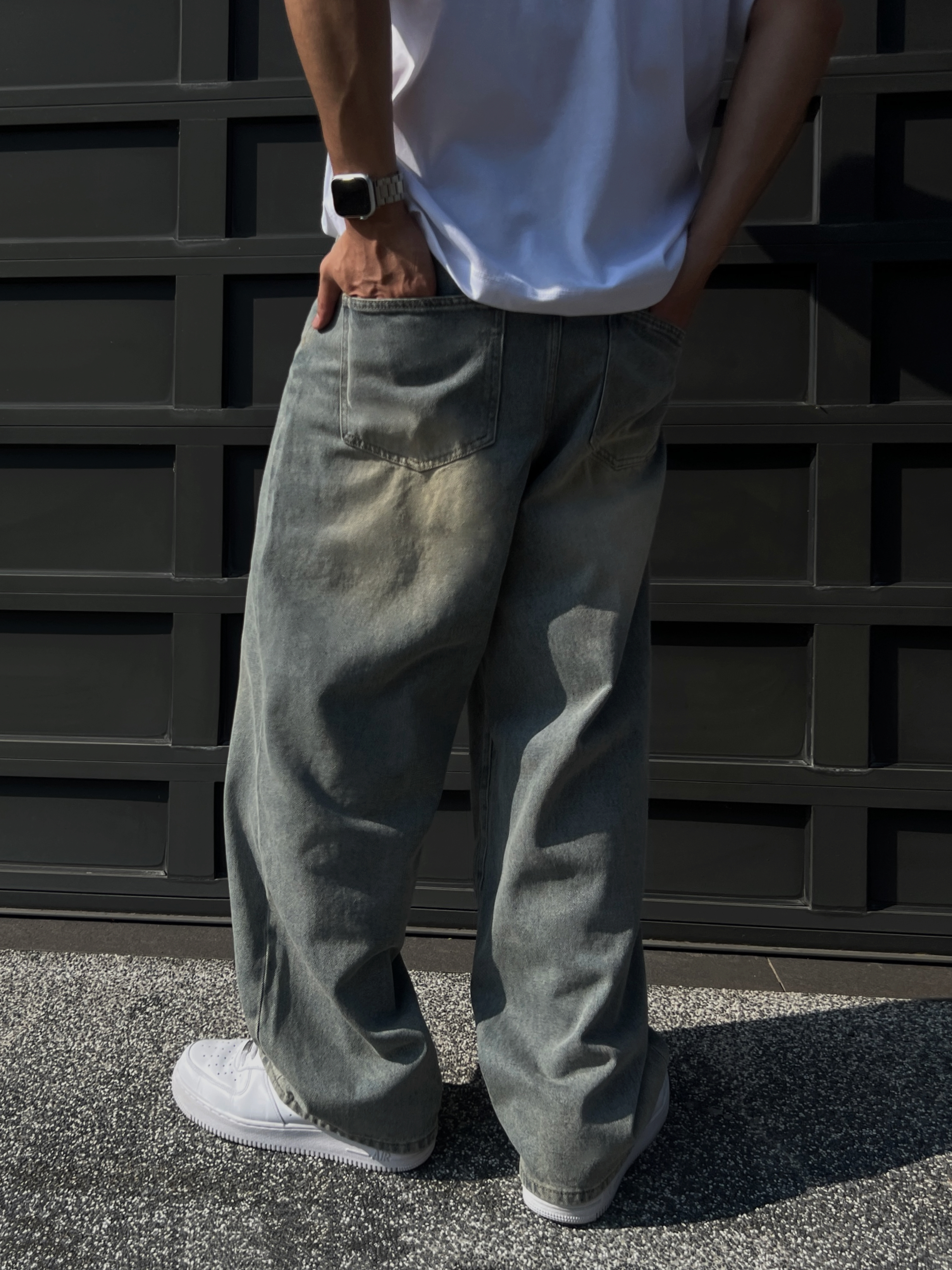 [1atm] Vintage-做舊牛仔落地褲