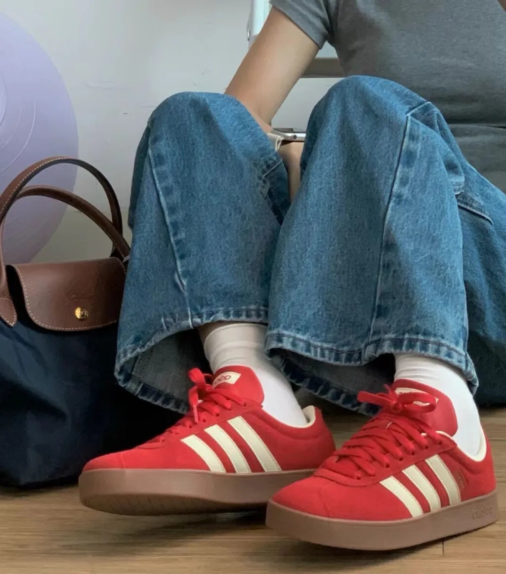 Adidas VL COURT 休閒鞋 紅色  德訓鞋 復古 男女