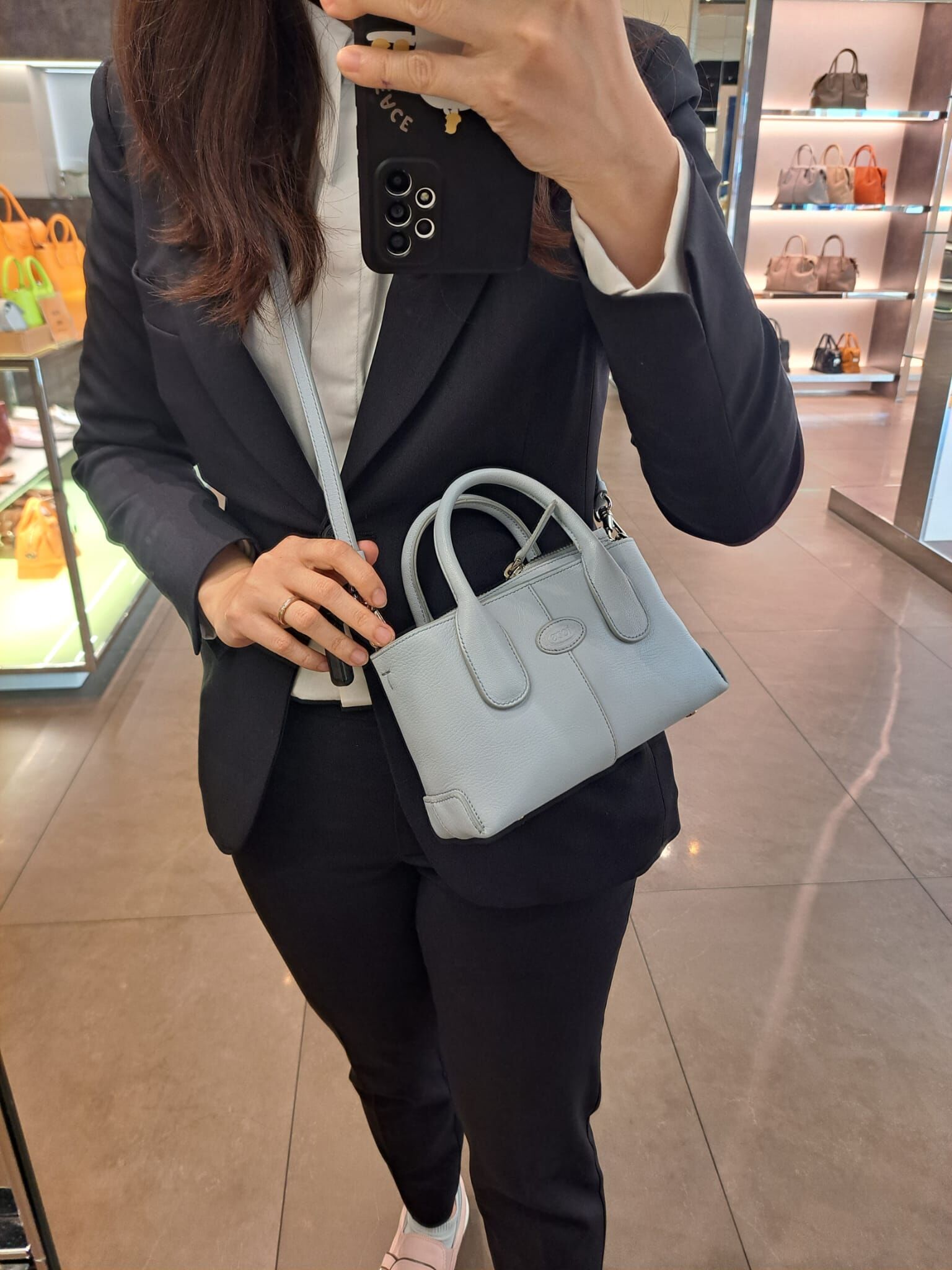 Tods Top handle Mini crossbody Bag Baby Blue XBWDB