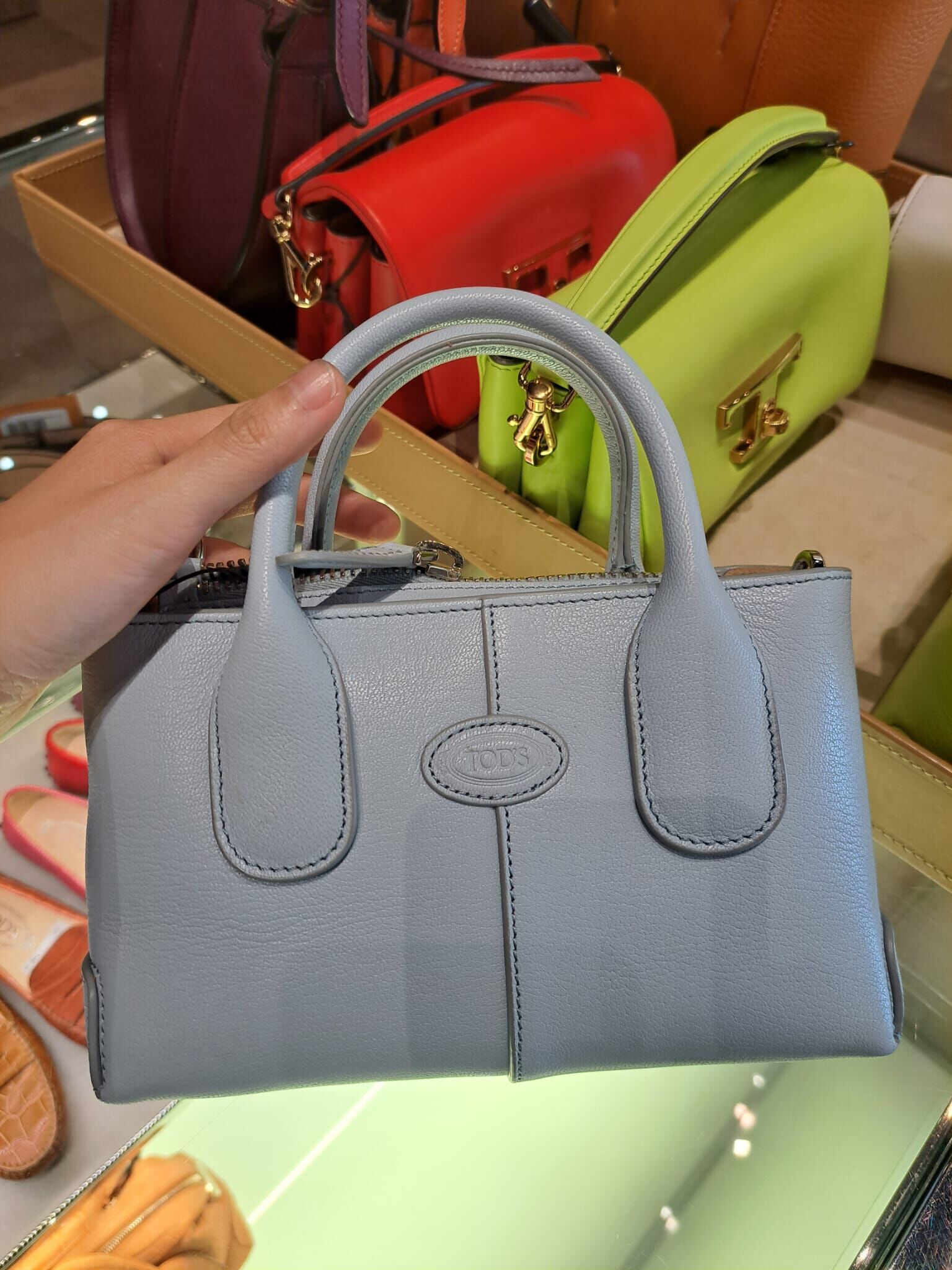 Tods Top handle Mini crossbody Bag Baby Blue XBWDB