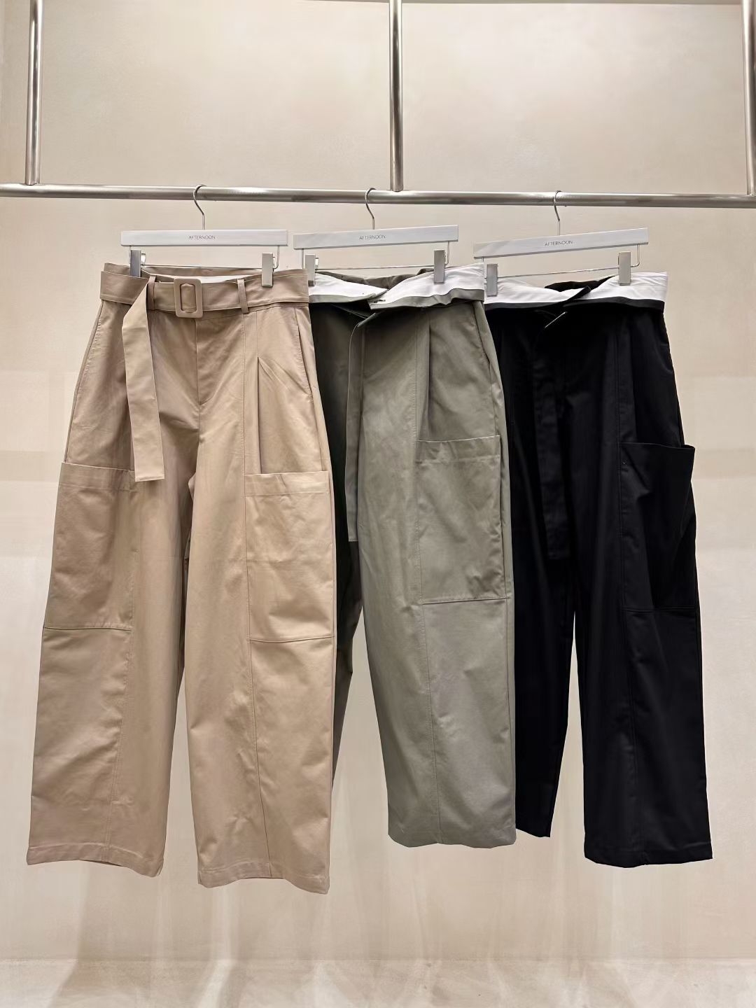 AF5037 附腰帶工裝大口袋休閑褲