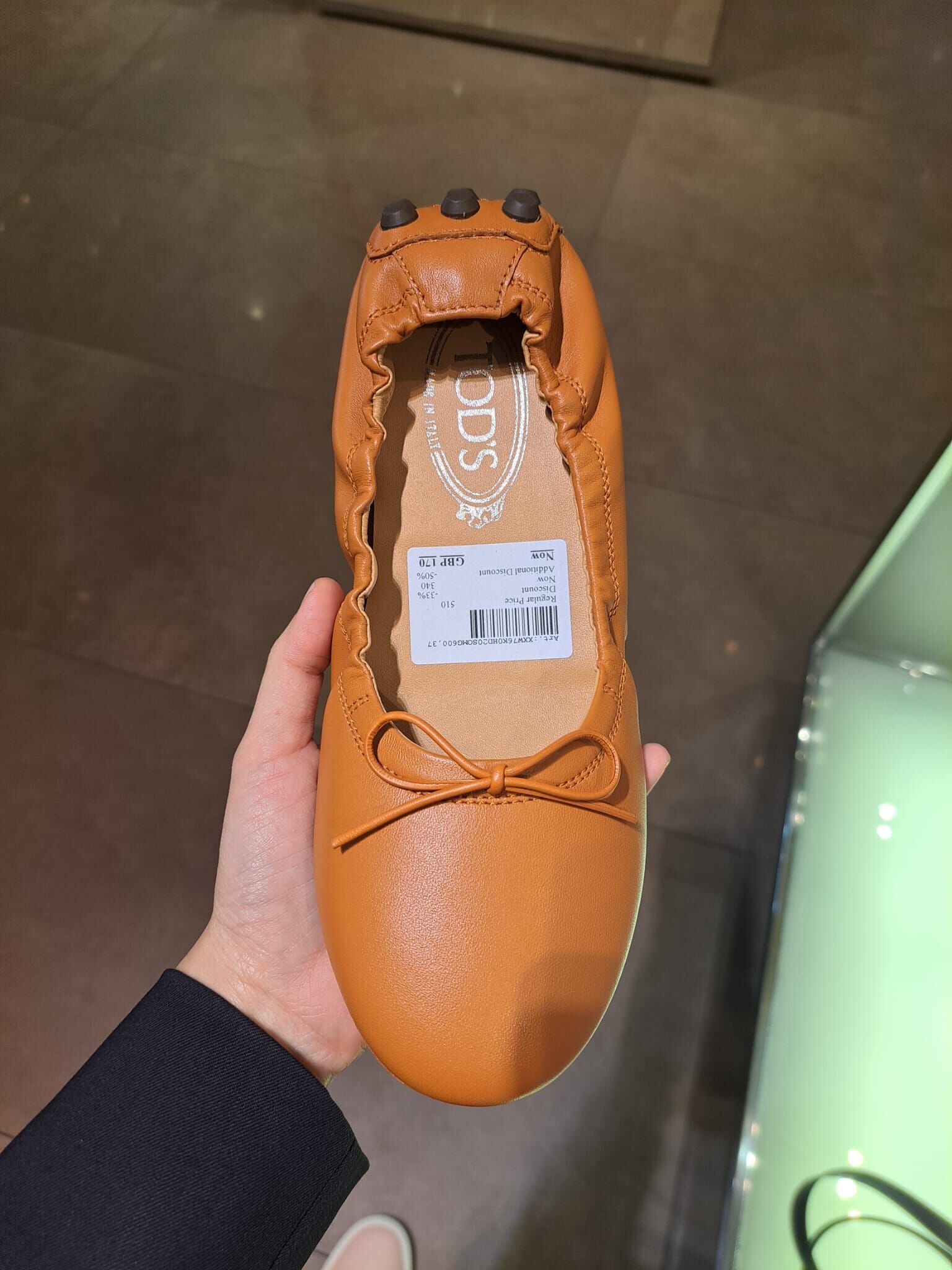 Tod's Leather Ballerinas Orange XXW76