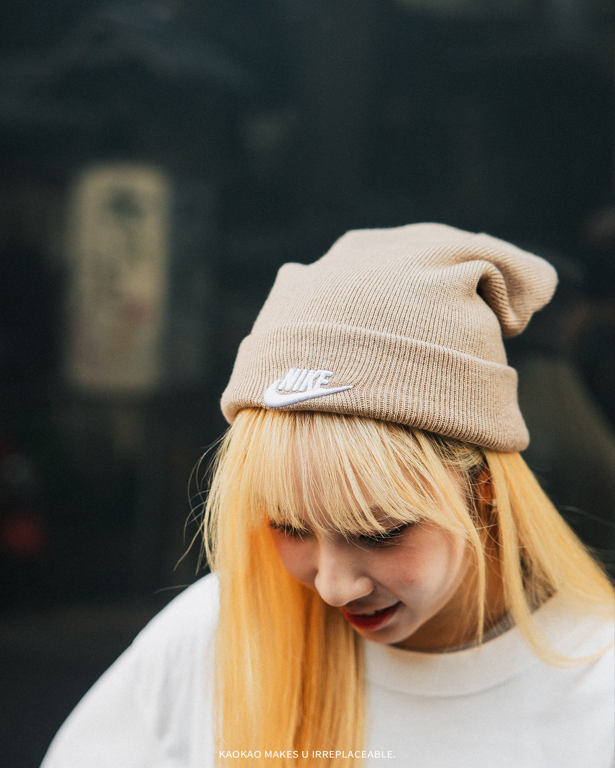 <500元左右交換禮物>Nike Peak Futura Beanie 卡其色 毛帽  HF0186-247