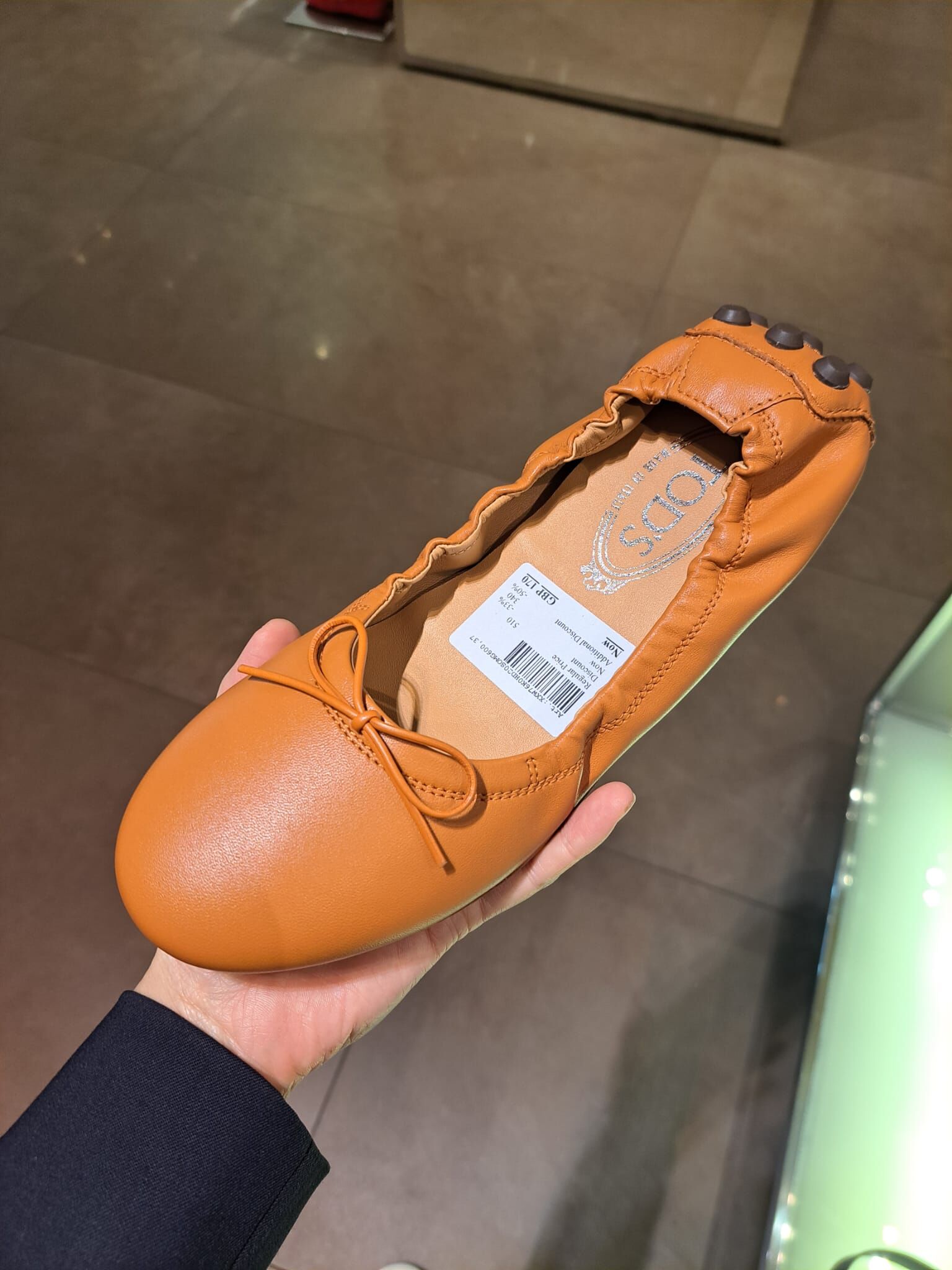 Tod's Leather Ballerinas Orange XXW76