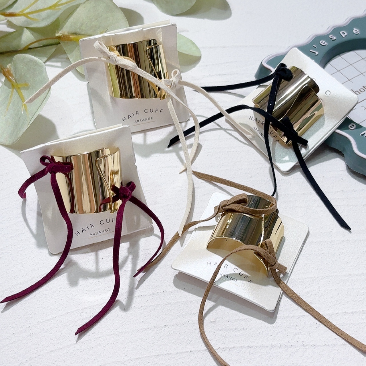 金屬側蝴蝶結髮圈插 (4色)