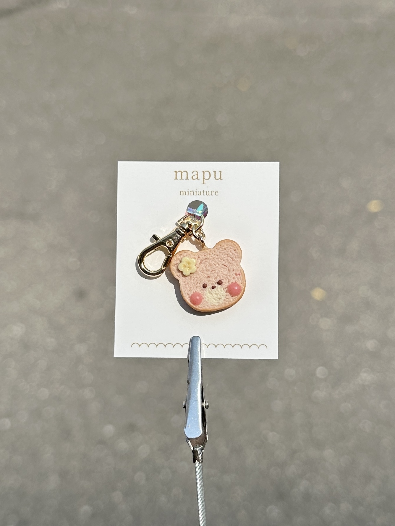 [mapu] 花花香蕉熊吐司吊飾 | 粉紅 | NO.5