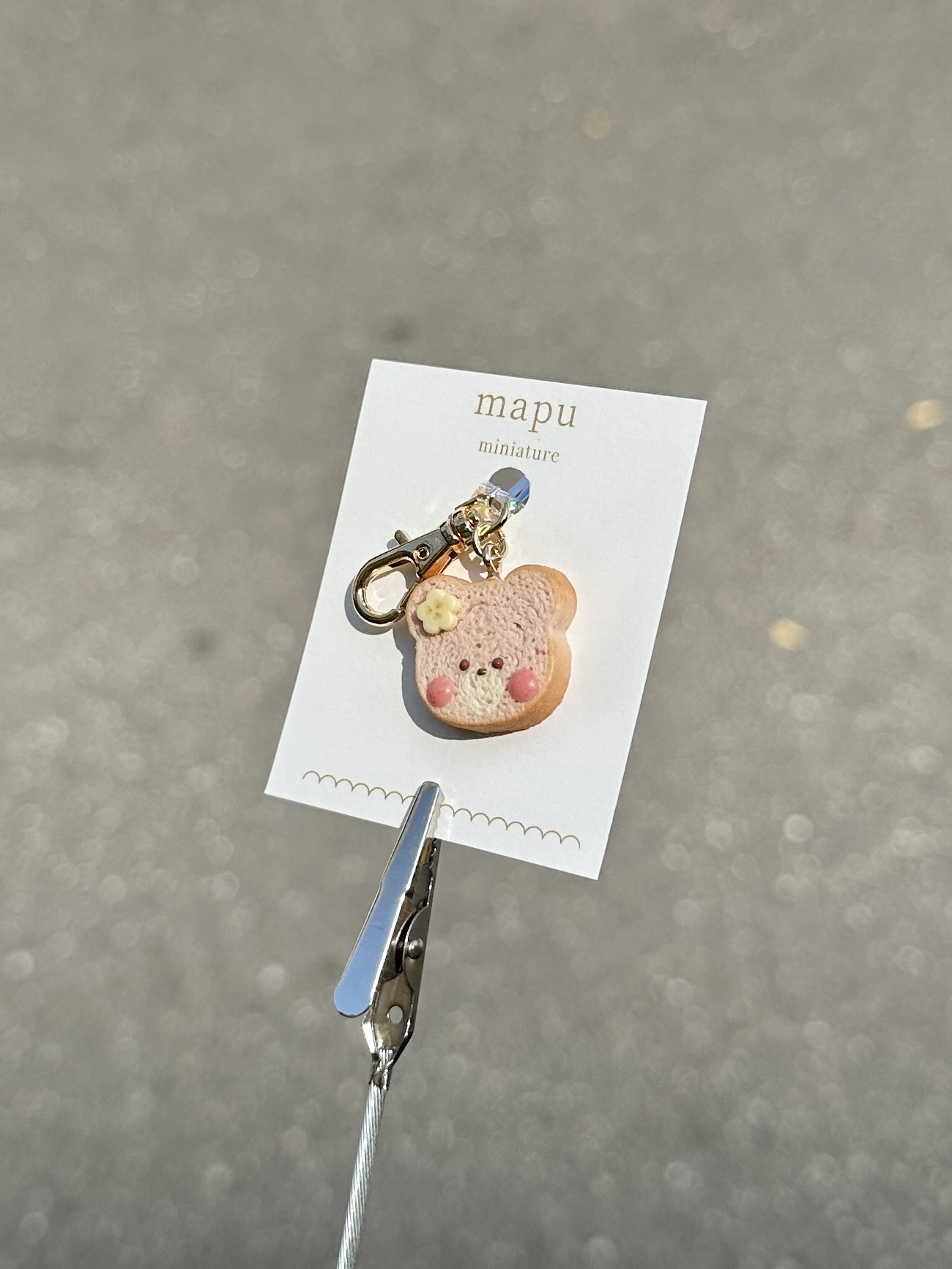 [mapu] 花花香蕉熊吐司吊飾 | 粉紅 | NO.5